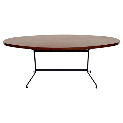 Mid-Century Modern Oval Dining Table, 1960s for sale at Pamono