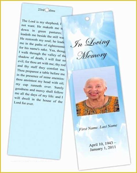 In Loving Memory Bookmark Template Free Of Designing Memorial Bookmarks | Heritagechristiancollege