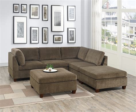 P6832 I Sectional Sofa F6832-1 Poundex Modular Sectionals | Comfyco Furniture