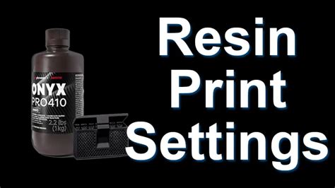 3D Resin Printer Exposure Settings