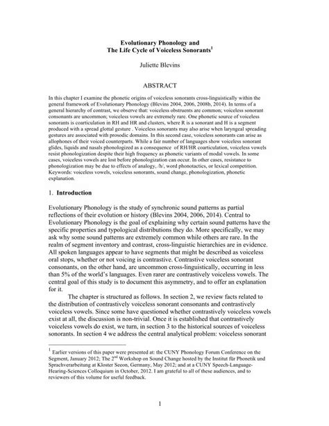 (PDF) Evolutionary Phonology and The Life Cycle of …...As phonetic ...