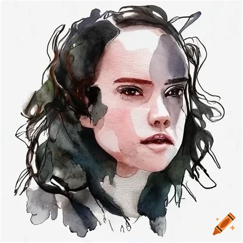 Minimalist one line drawing of daisy ridley on Craiyon