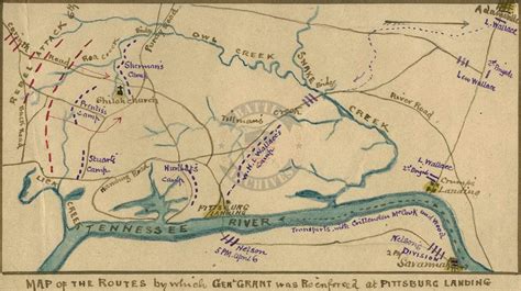 Shiloh, Tennessee Hand Drawn Battle Map – Battle Archives