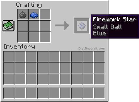 How to make a Blue Small Ball Firework Star in Minecraft