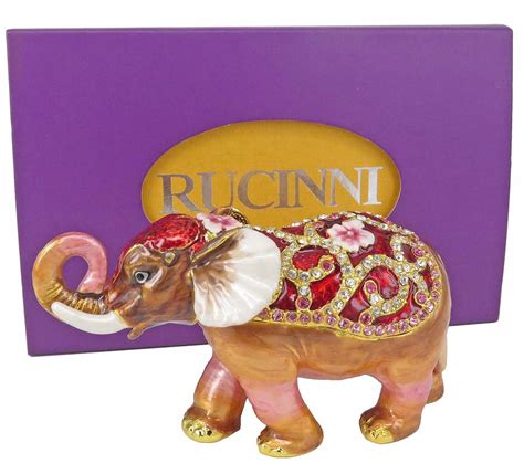 RUCINNI Elephant Jeweled Trinket Box with Swarovski Crystals (RB1687PK)- Buy Online in United ...