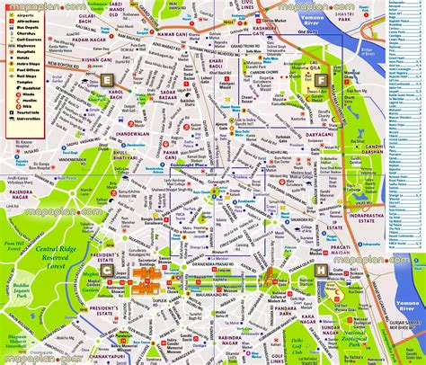 Delhi top tourist attractions map - Central Delhi City center pop up ...