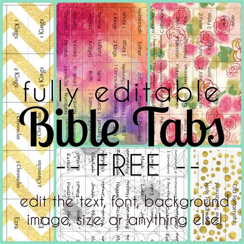 Free Bible Tab Template - PRINTABLE TEMPLATES