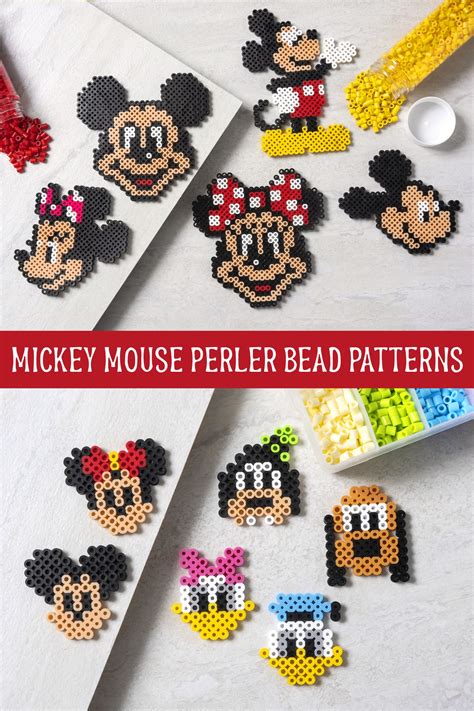 Mickey Mouse Perler Beads (30+ Free Patterns!) | Perler bead disney, Perler bead ornaments ...