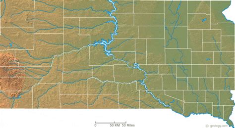 Topographic Map Of South Dakota | Zip Code Map