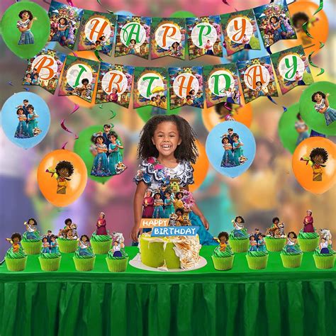 Buy Encanto Birthday Party Decorations Encanto Party Supplies - Happy Birthday Banner,Balloons ...