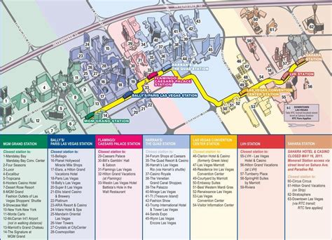 Vegas monorail mapa - Monotrilho mapa de Las Vegas (Estados Unidos da ...