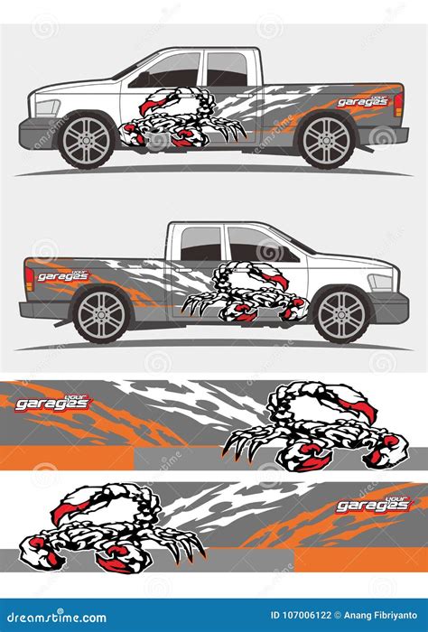 Truck and Vehicle Decal Graphics Kits Design Stock Vector - Illustration of automobile, decals ...