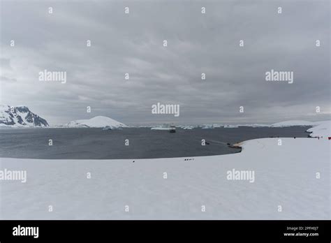 cruise ship landing tourists onto Booth Island - Antarctica Stock Photo - Alamy