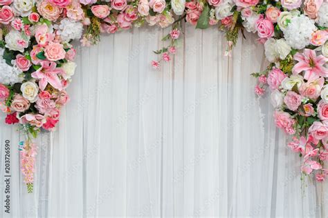 flower background, backdrop wedding decoration, rose pattern, Wall ...