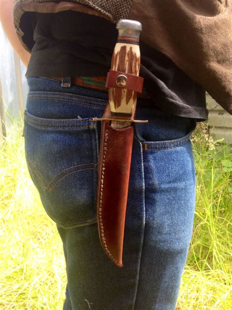 Custom Handmade Leather Bowie Knife Sheath by GritsNHokum on Etsy