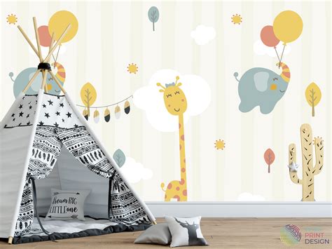 Baby Animals Nursery Wallpaper Wise Print & Design Shop