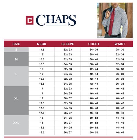 Chaps Shirt Size Chart - Greenbushfarm.com