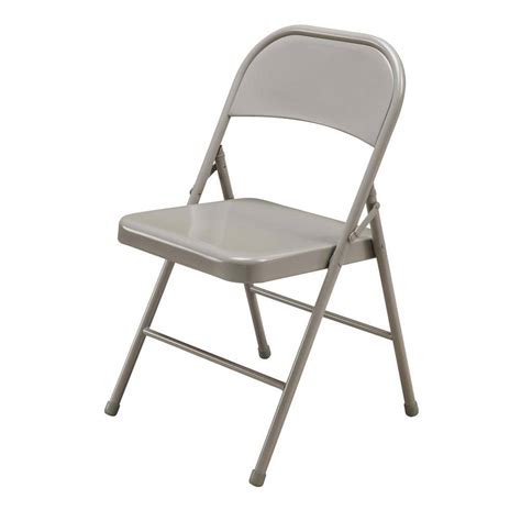 Beige Metal Stackable Folding Chairs SC004X001A - The Home Depot