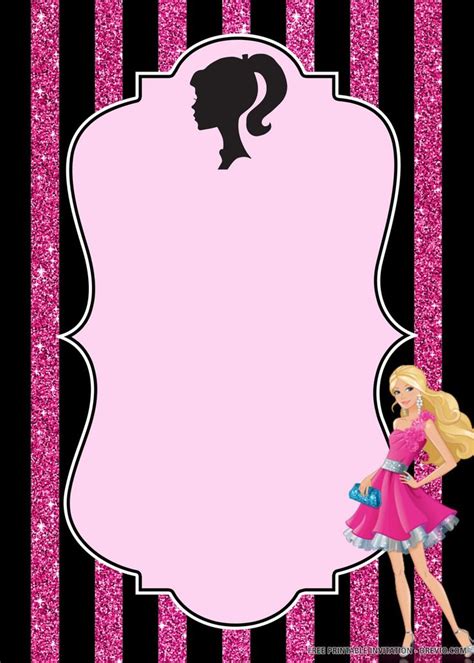 (FREE PRINTABLE) Barbie Birthday Invitation Template | Barbie invitations, Barbie birthday ...