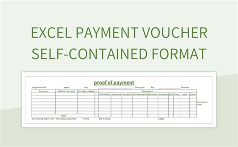 Excel Payment Voucher Self-contained Format Excel Template And Google ...