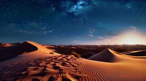 Premium AI Image | sunset on the sand dunes