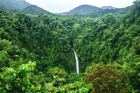 Costa Rica, Arenal Volcano National Park with the waterfall of La Fortuna – Stockphoto