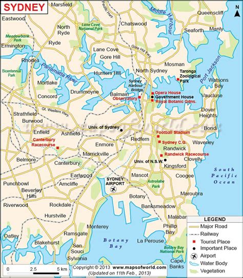 Sydney Map | Map of Sydney Australia - Maps of World | Sydney map, Sydney tourist attractions ...