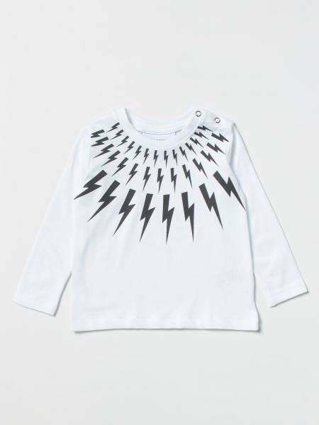 NEIL BARRETT: t-shirt for baby - White | Neil Barrett t-shirt 032439 online on GIGLIO.COM