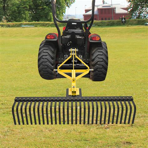 60" 3 Point Landscape Rock Rake Category 1 Tractor Attachment Soil ...