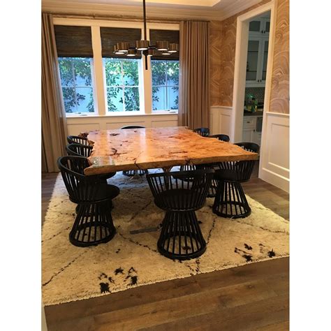 Unique Burled Maple Live Edge Dining Table – Mortise & Tenon