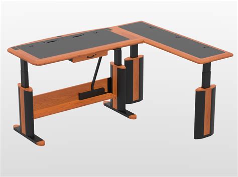 Wellston Executive Sit-Stand Desk, L Shaped, Full Size - Caretta Workspace