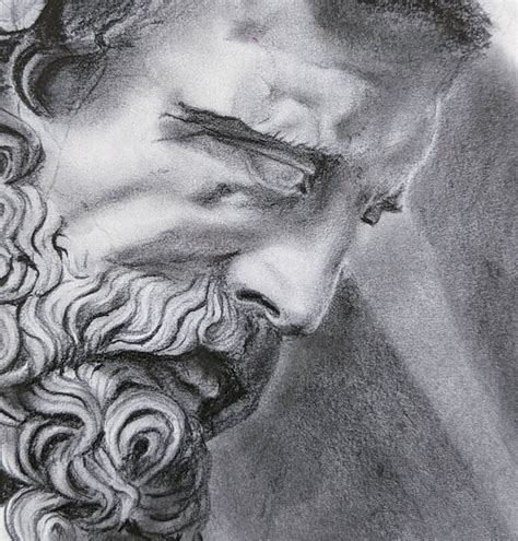 The Gaze of Zeus Original Pencil Drawing of Mythological | Etsy