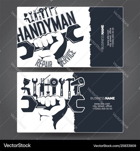 Handyman business card design Royalty Free Vector Image