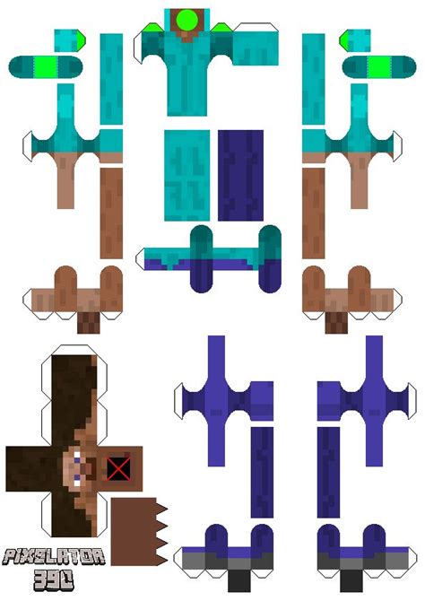 Papercraft Bendable Steve (Advanced) | Minecraft templates, Bendable, Papercraft minecraft skin