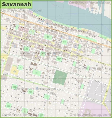 Savannah city center map Savannah Chat, Maps, Center, City, Blue Prints ...