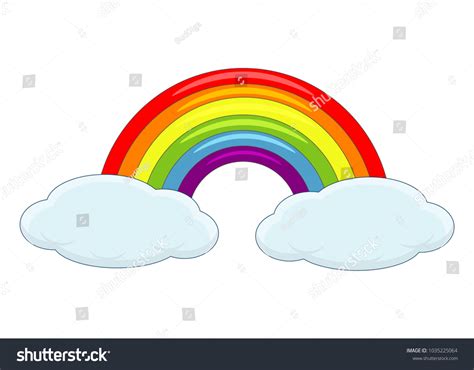 Cute Cartoon Rainbow Clouds Weather Symbol Stock Vector (Royalty Free ...