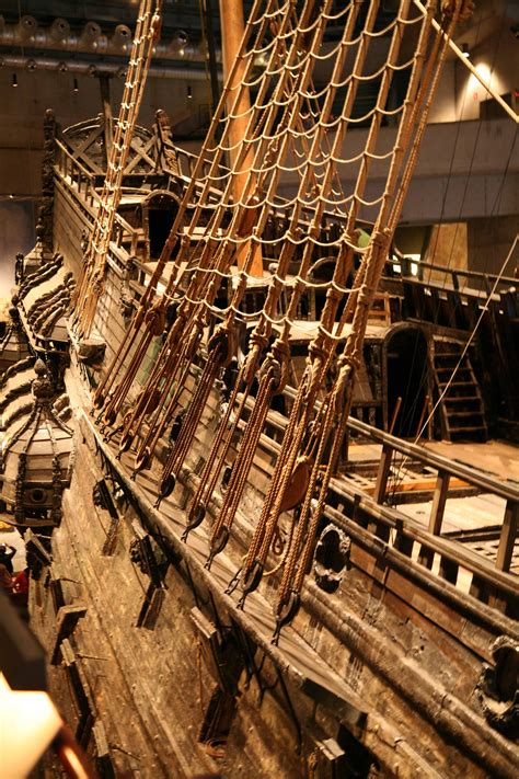 View of the Swedish warship Vasa's stern