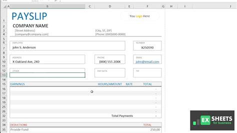 Uk Payslip Template Excel