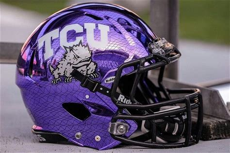 Tcu purple chrome helmet | Football helmets, Tcu football, College ...