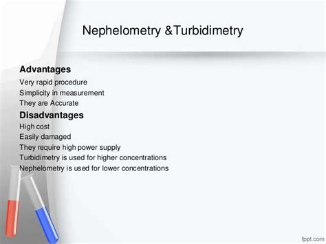 Nephelometry and trubidimetry