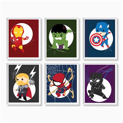 Superhero Kids Bedroom Prints Superhero Mix and Match Set | Etsy