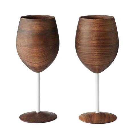 Wooden Wine Glasses - Set of 2 | Wine glass, wooden dinnerware, wooden ...