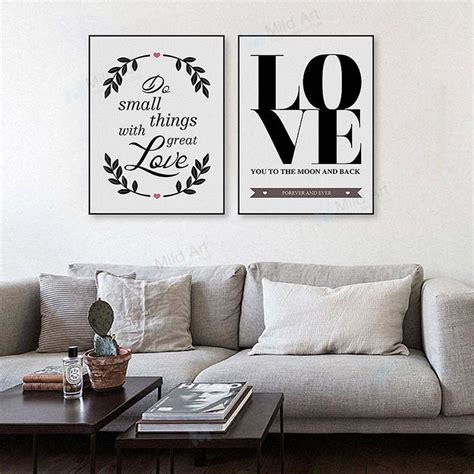 Nordic Minimalist Black White Love Quotes – Mild Art – Taste Style! | Canvas art quotes, Wall ...