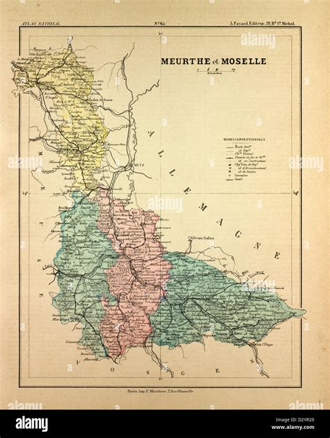 MAP OF MEURTHE ET MOSELLE FRANCE Stock Photo - Alamy