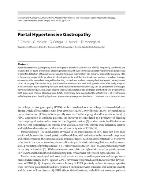 (PDF) Portal Hypertensive Gastropathy