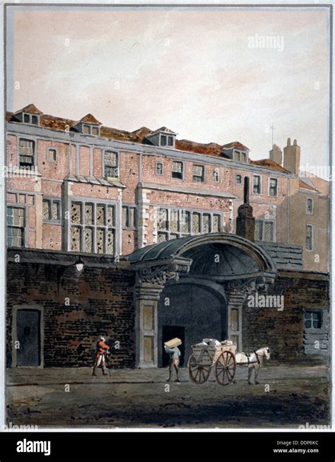 Gateway of Winchester Place, London, 1820. Artist: George Stock Photo ...