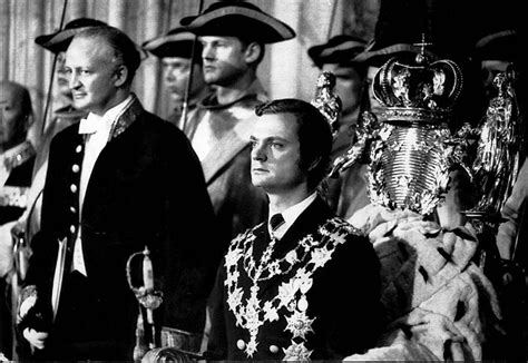 The coronation of king Carl XVI Gustaf of Sweden, september 1973 ...