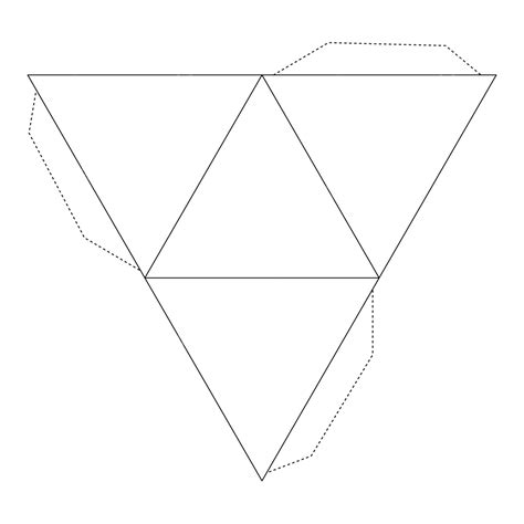 Tetrahedron Net Shape Printable Black And White Vector, Shape Net ...