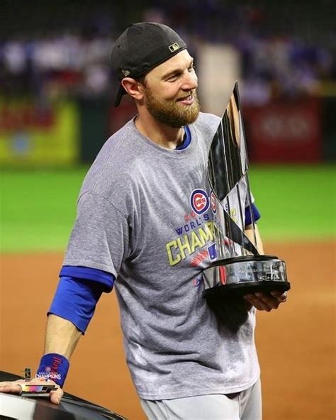 Ben Zobrist with the World Series MVP Trophy Game 7 of the 2016 World ...