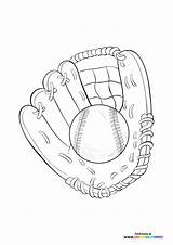 Baseball glove  Coloring Pages For Kids sketch template